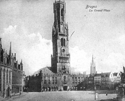 Villes de Belgique : Bruges (vue 1), Liège (vue 2), Namur (vues 3-4) et Dinant (vue 5).